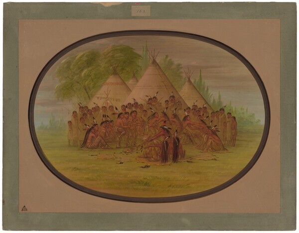 George Catlin, Pipe Dance - Assinneboine