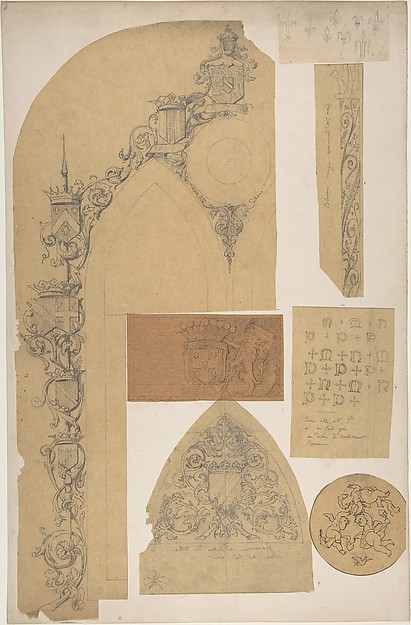 Jules-Edmond-Charles Lachaise, Seven Miscellaneous Designs for the de la Rochejaquelein Family