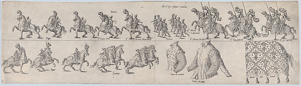 Anonymous, Plate for Giorgio Cesarini, from a series of twelve showing knights and their attendants dressed for a tournament (plate 10)