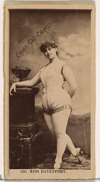 W. Duke, Sons & Co., Card Number 105, Fanny Davenport, from the Actors and Actresses series (N145-2) issued by Duke Sons & Co. to promote Cross Cut Cigarettes