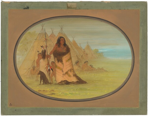 George Catlin, Puncah Chief Surrounded by His Family