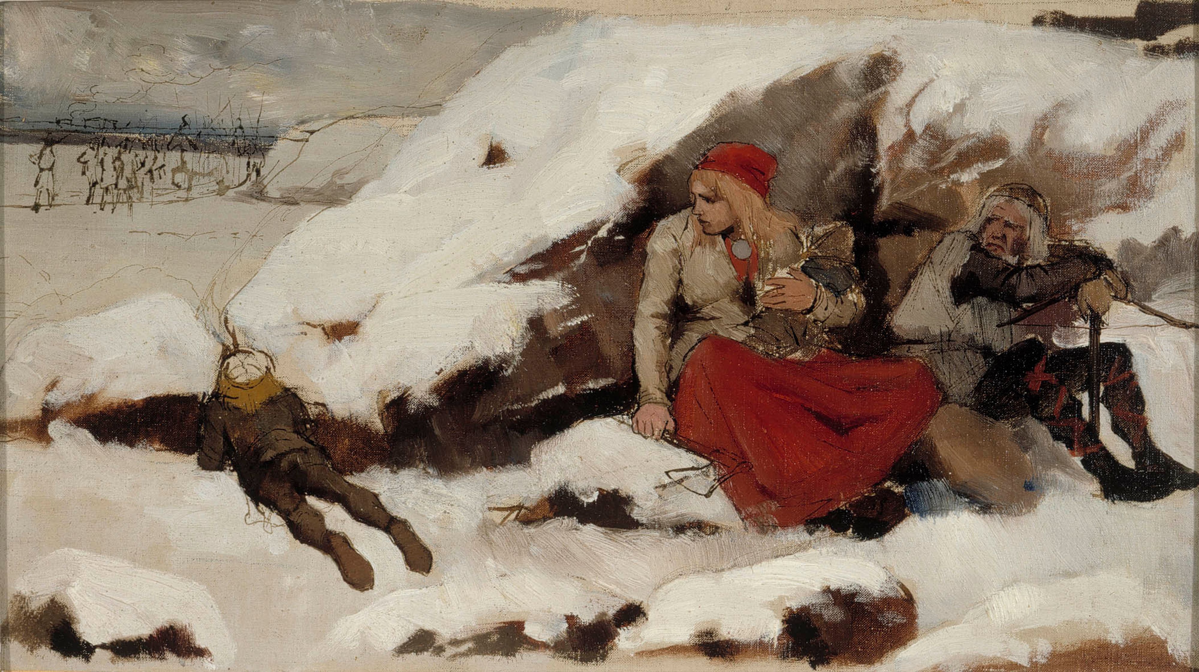 Albert Edelfelt, Study for Burned Village