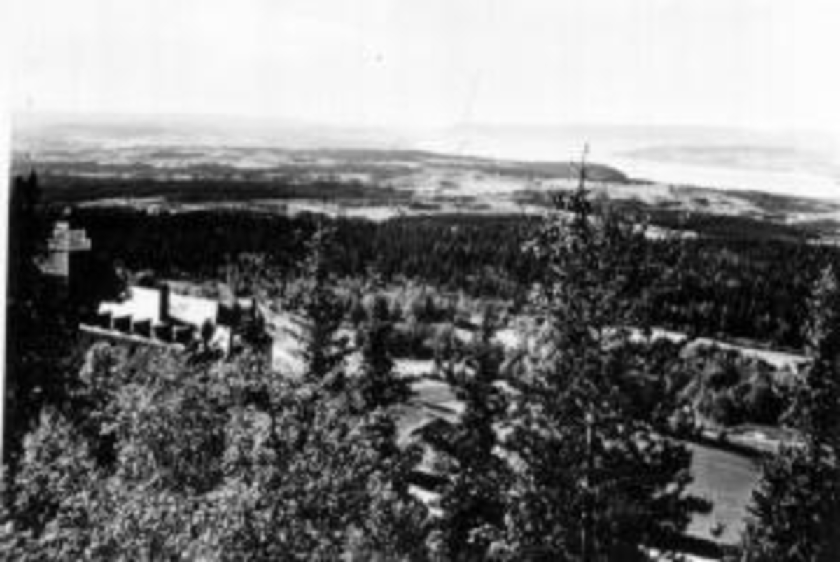 Anno Domkirkeodden, Utsikt fra Høsbjørkampen, Ringsaker mot Stangelandet.