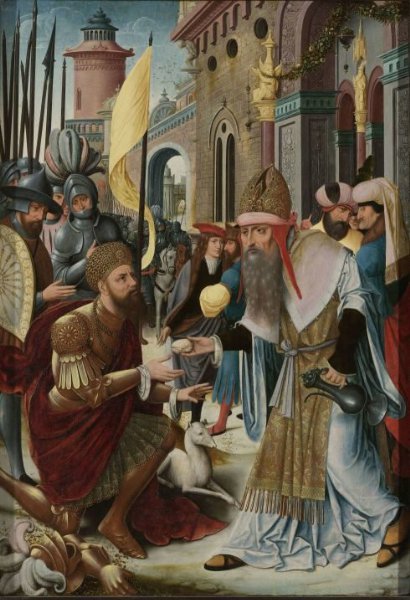 anonymous, Left Wing of an Altarpiece with the Meeting of Abraham and Melchizedek