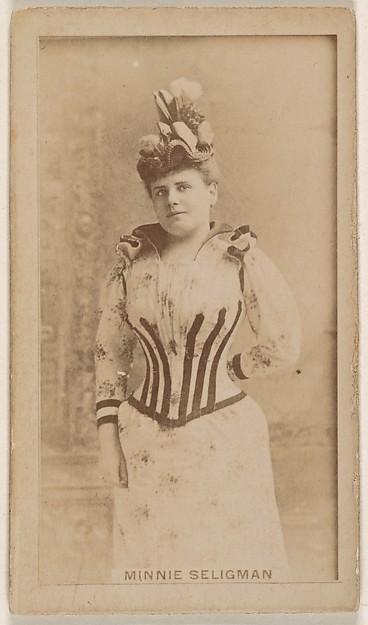 Kinney Brothers Tobacco Company, Minnie Seligman, from the Actresses series (N245) issued by Kinney Brothers to promote Sweet Caporal Cigarettes