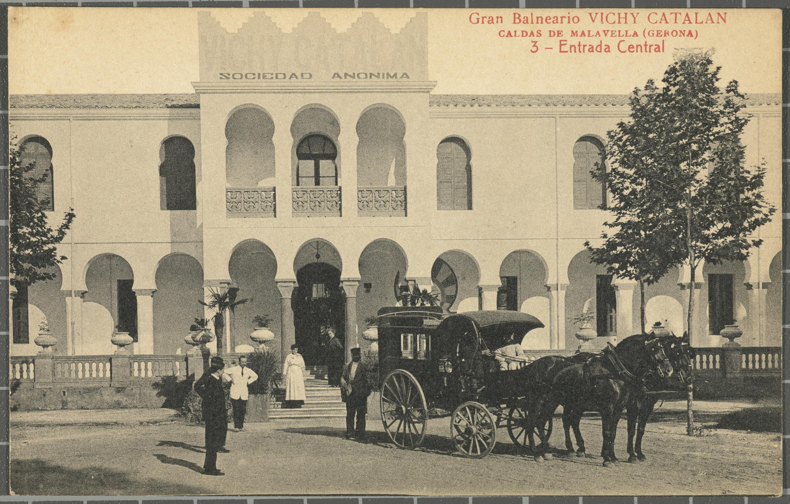 Josep Thomas Bigas, Gran Balneario VICHY CATALAN CALDAS DE MALAVELLA (Gerona) 3 - Entrance Central