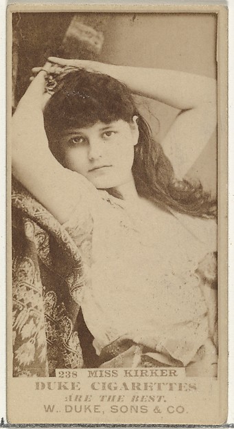 W. Duke, Sons & Co., Card Number 238, Miss Kirker, from the Actors and Actresses series (N145-7) issued by Duke Sons & Co. to promote Duke Cigarettes