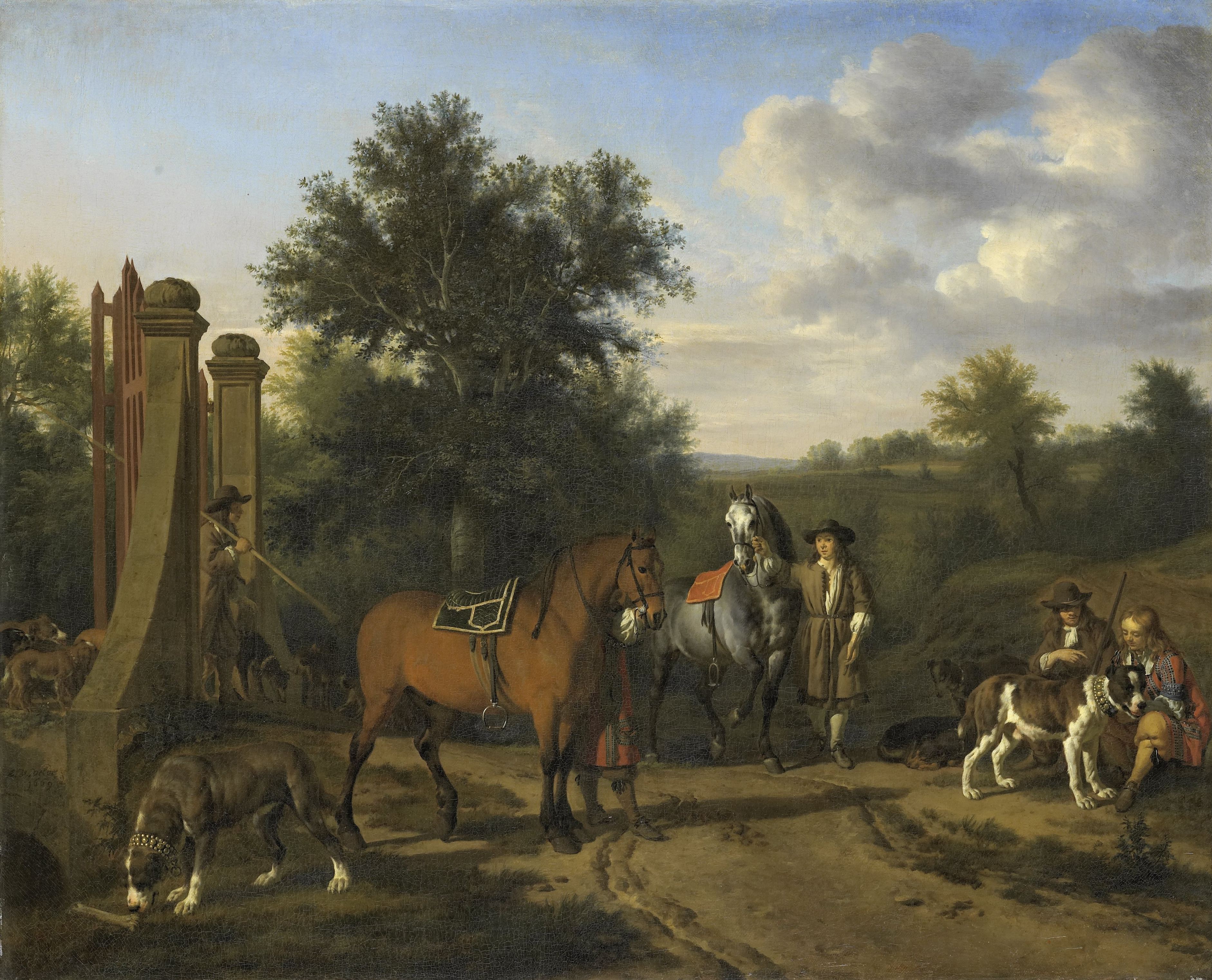 Adriaen van de Velde, The hunting party