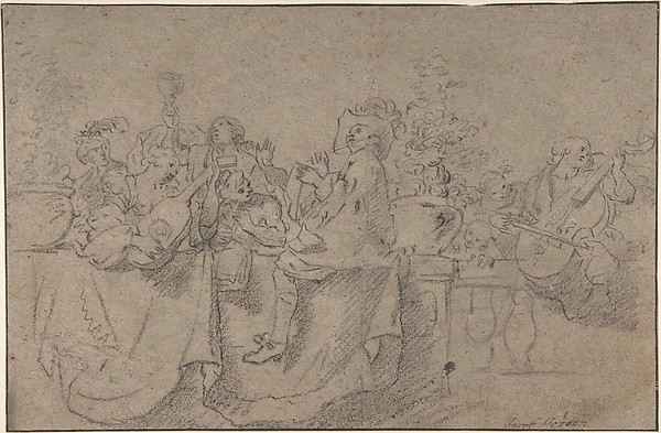 Johann Liss, Recto: The Concert
Verso: Seated Male Nude