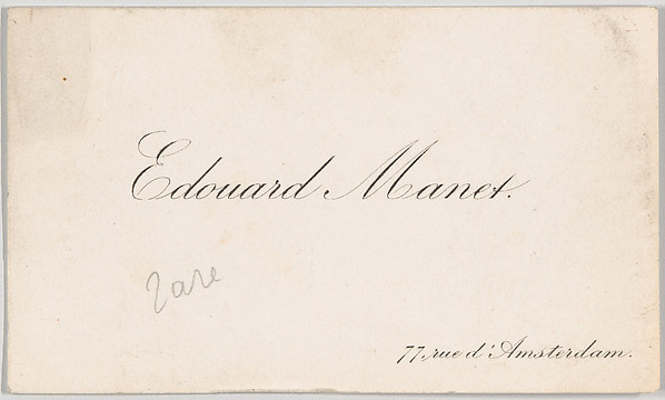 Anonymous, Edouard Manet, calling card