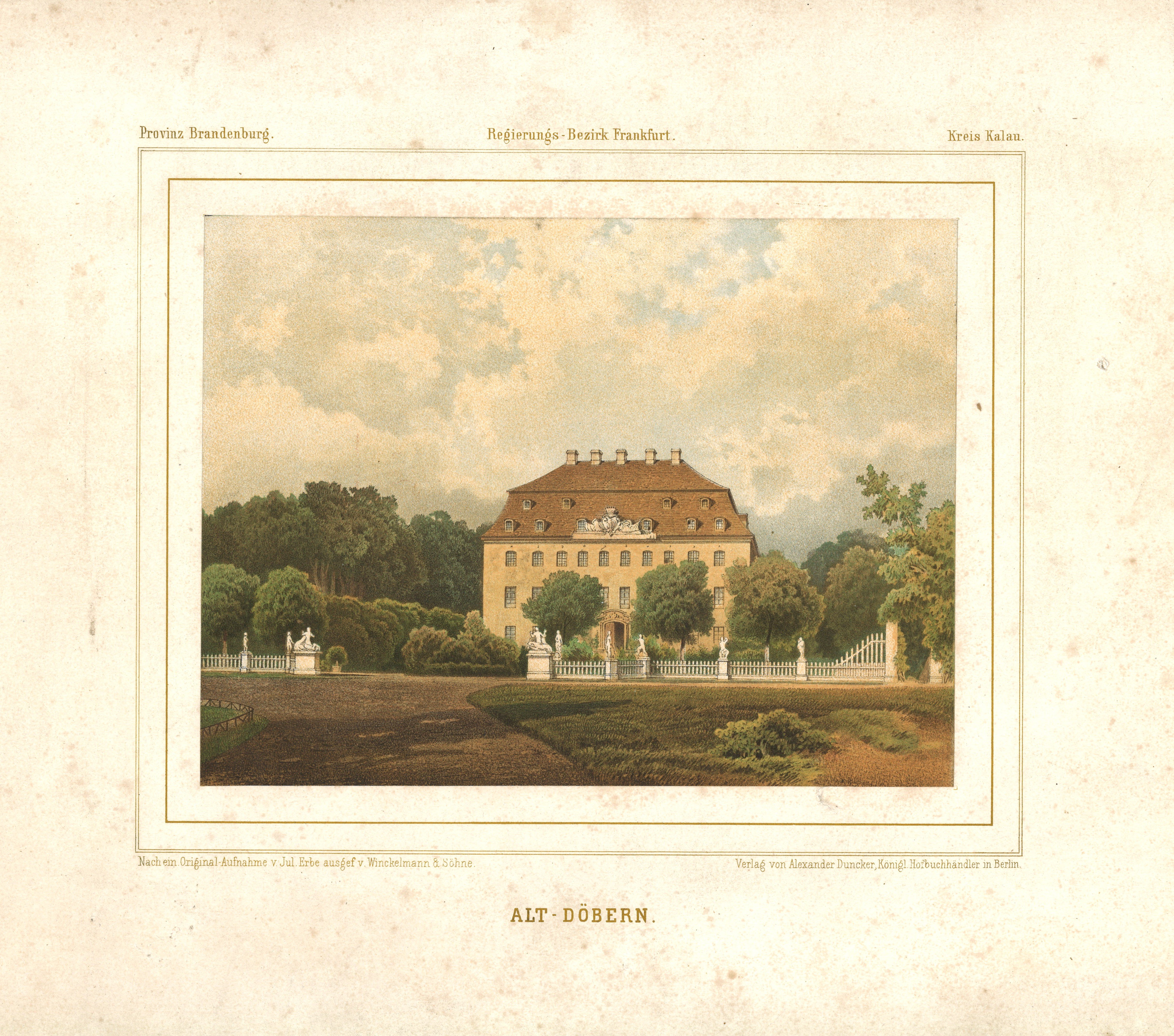 Winckelmann & Söhne (Verlag), Altdöbern (Kr. Calau): Schloss