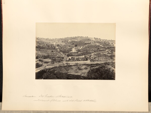 Francis Frith, Jerusalem. The Garden of Gethsemane and Mount of Olives with Old Road to Batham