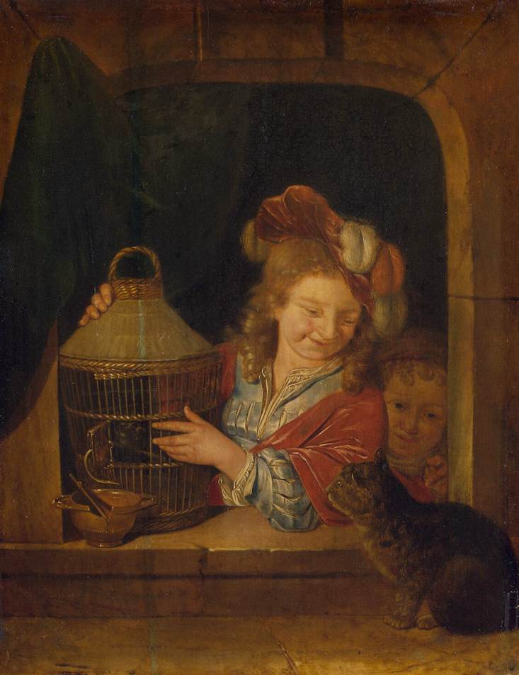 Eglon van der Neer, Children with a Cage and a Cat