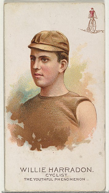 Allen & Ginter, Willie Harradon, Cyclist, The Youthful Phenomenon, from World's Champions, Series 2 (N29) for Allen & Ginter Cigarettes