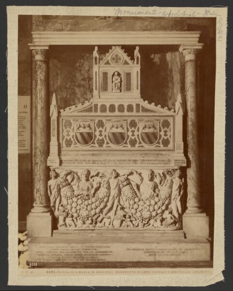 Unknown, Roma - Chiesa di Santa Maria in Aracoeli. Monumento di Luca Savelli e suo figlio (Cosmati)