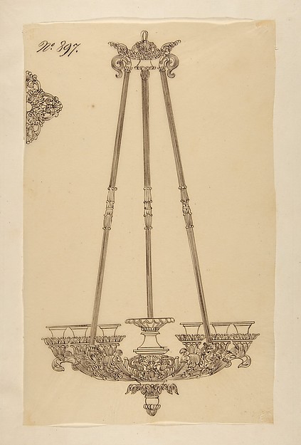 Anonymous, French, 19th century, Design for a Chandelier