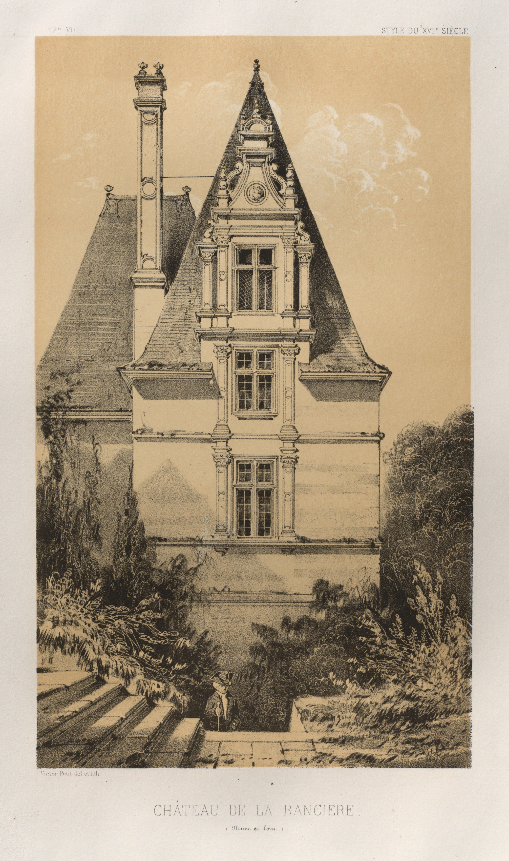 Victor Petit, Architecture Pittoresque ou Monuments des xveme. Et xvieme. Siecles: Chateaux De France des XV et XVI Siecles: Pl. 37, Château De La Ranciere (Maine et Loire)