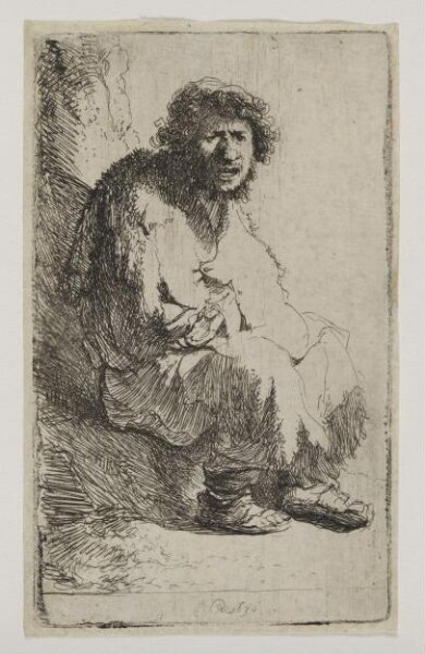 Rembrandt van Rijn, Beggar seated on a bank