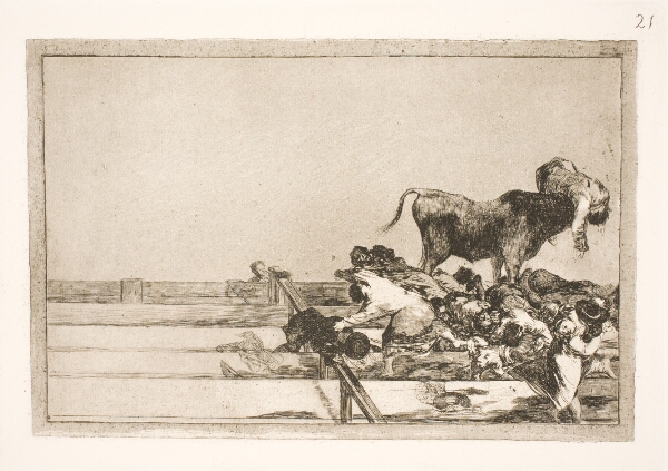 Francisco de Goya, Frygtelige begivenheder på de forreste rækker i arenaen i Madrid og borgmesteren i Torrejon's død