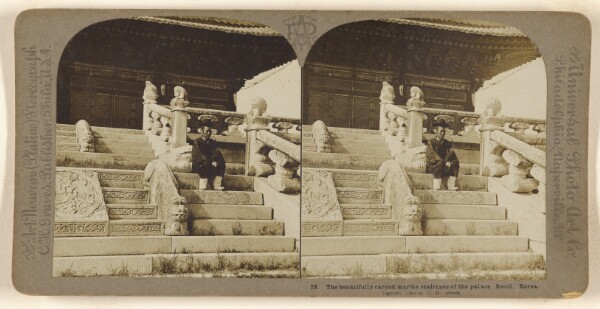 Carleton H. Graves, The beautifully carved marble staircase of the palace. Seoul, Korea.