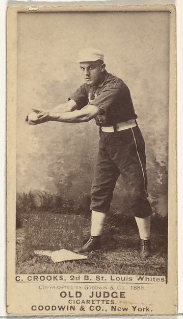 Goodwin & Company, Crooks, 2nd Base, St. Louis Whites, from the Old Judge series (N172) for Old Judge Cigarettes