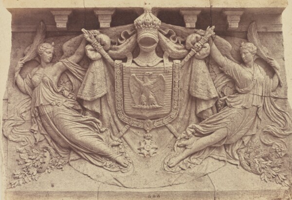 Édouard Baldus, ["Le Courage civique et la Gloire", Sculpture by Théodore Gruyère, Decoration of the Louvre, Paris]