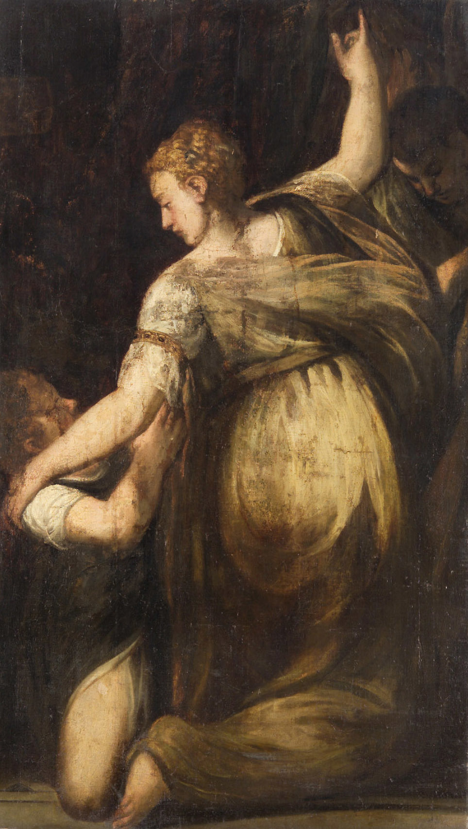 Andrea Schiavone, Kneeling Woman with Child