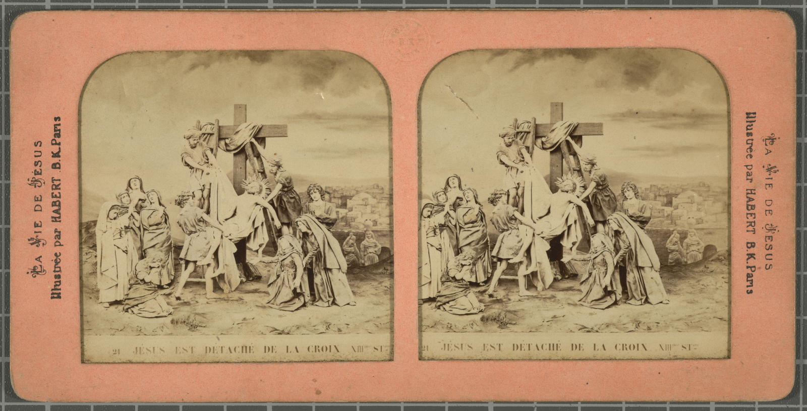 Desconegut, 21- Jésus est detaché de la croix. XIIIme.St. Justification of the title, title inscribed B.K.