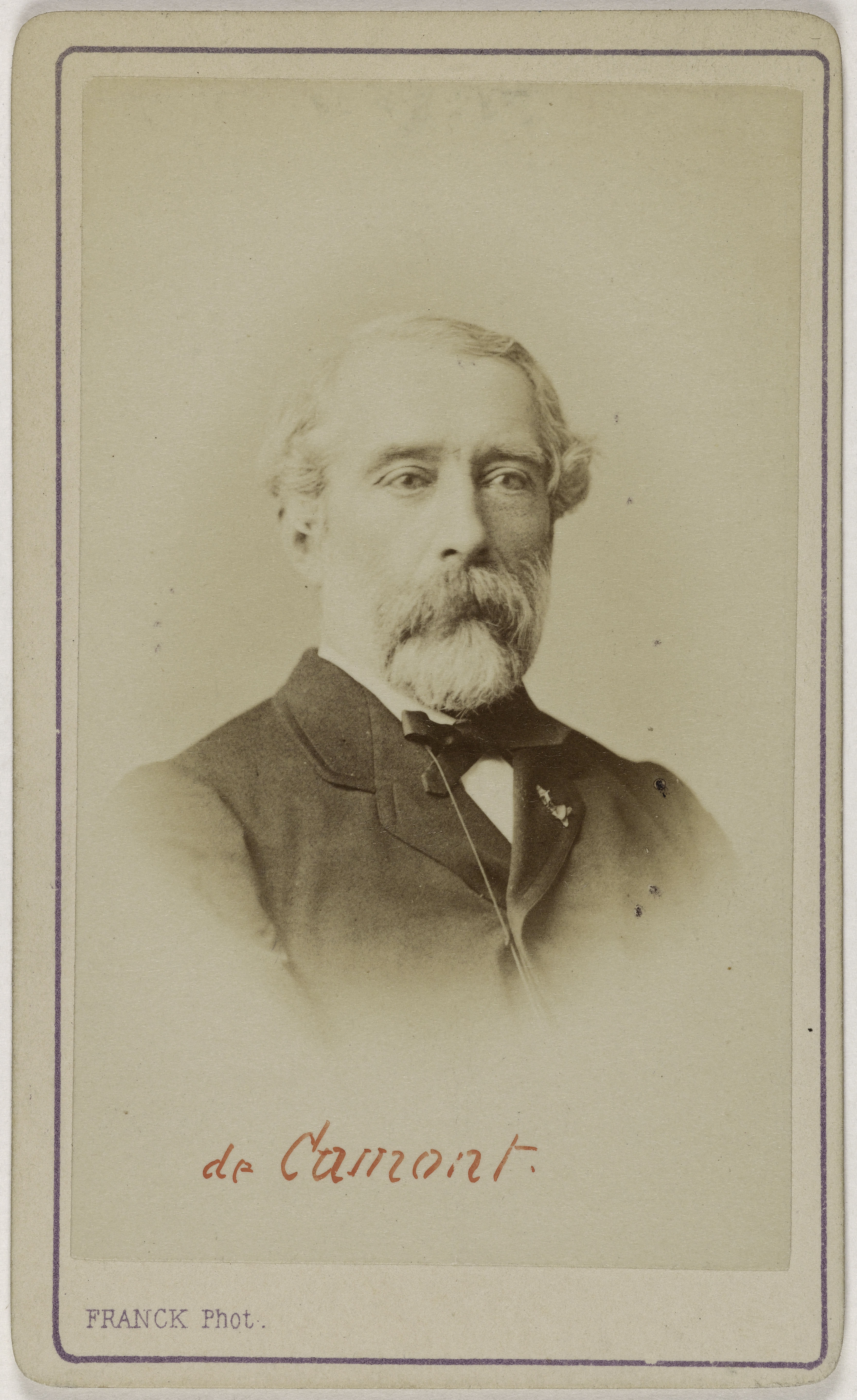 Franck, Portrait d'Arthur Victor de Cumont (vicomte, 1818-1902), (homme politique)