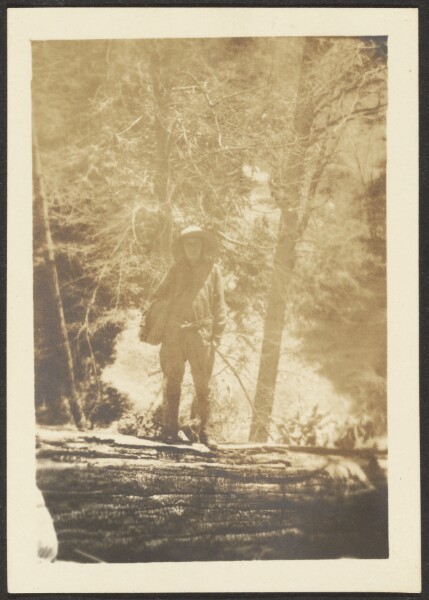 Louis Fleckenstein, [Figure on Fallen Tree]