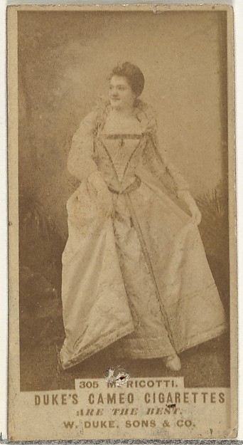 W. Duke, Sons & Co., Card Number 305, M. Ricotti, from the Actors and Actresses series (N145-5) issued by Duke Sons & Co. to promote Cameo Cigarettes