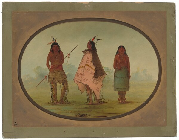 George Catlin, Two Apachee Warriors and a Woman