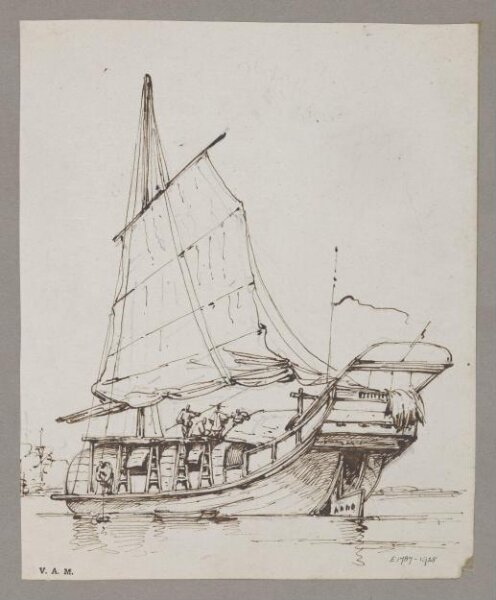 George Chinnery, A Chinese junk with sail set