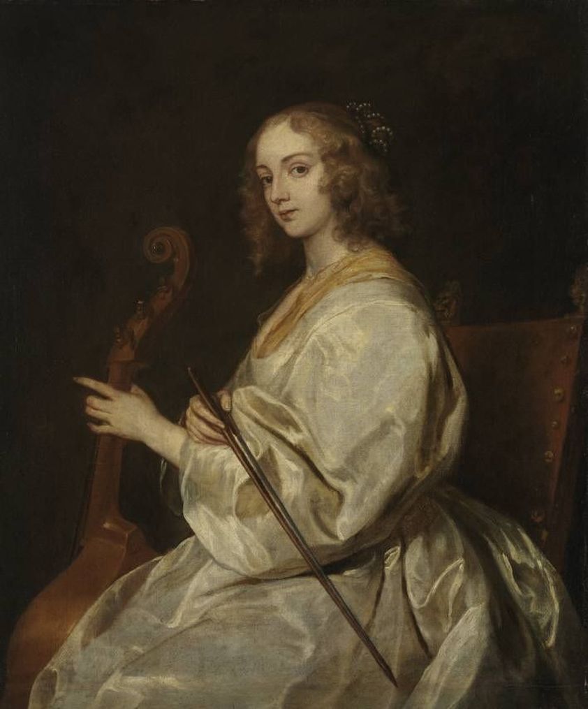 Anthony van Dyck, Portrait of a woman playing the viola-da-gamba, formerly identified as Margaret Lemon