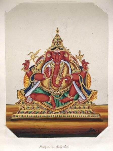 Unknown, One of seventeen mica paintings depicting Hindu deities.