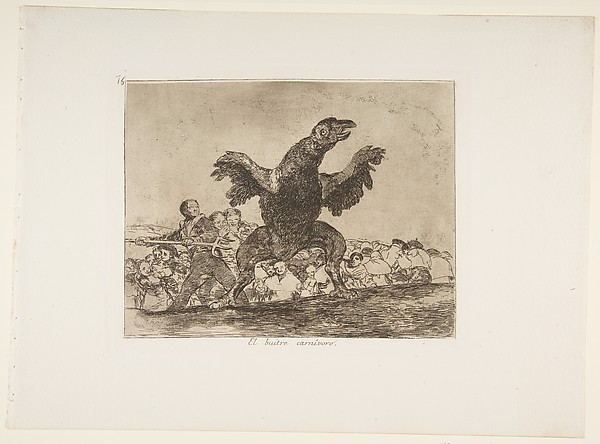Goya (Francisco de Goya y Lucientes), Plate 76 from "The Disasters of War" (Los Desastres de la Guerra): 'The carnivorous vulture' (El buitre carnívoro)