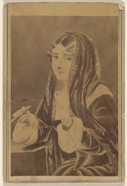 Unknown, [Copy of an unidentified painting depicting a veiled young woman holding a pen, seated]