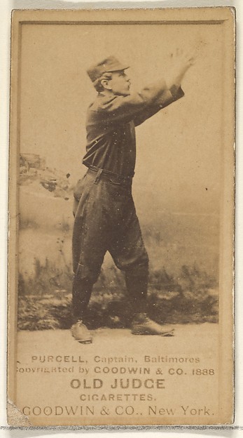 Goodwin & Company, Purcell, Captain, Baltimore Orioles, from the Old Judge series (N172) for Old Judge Cigarettes