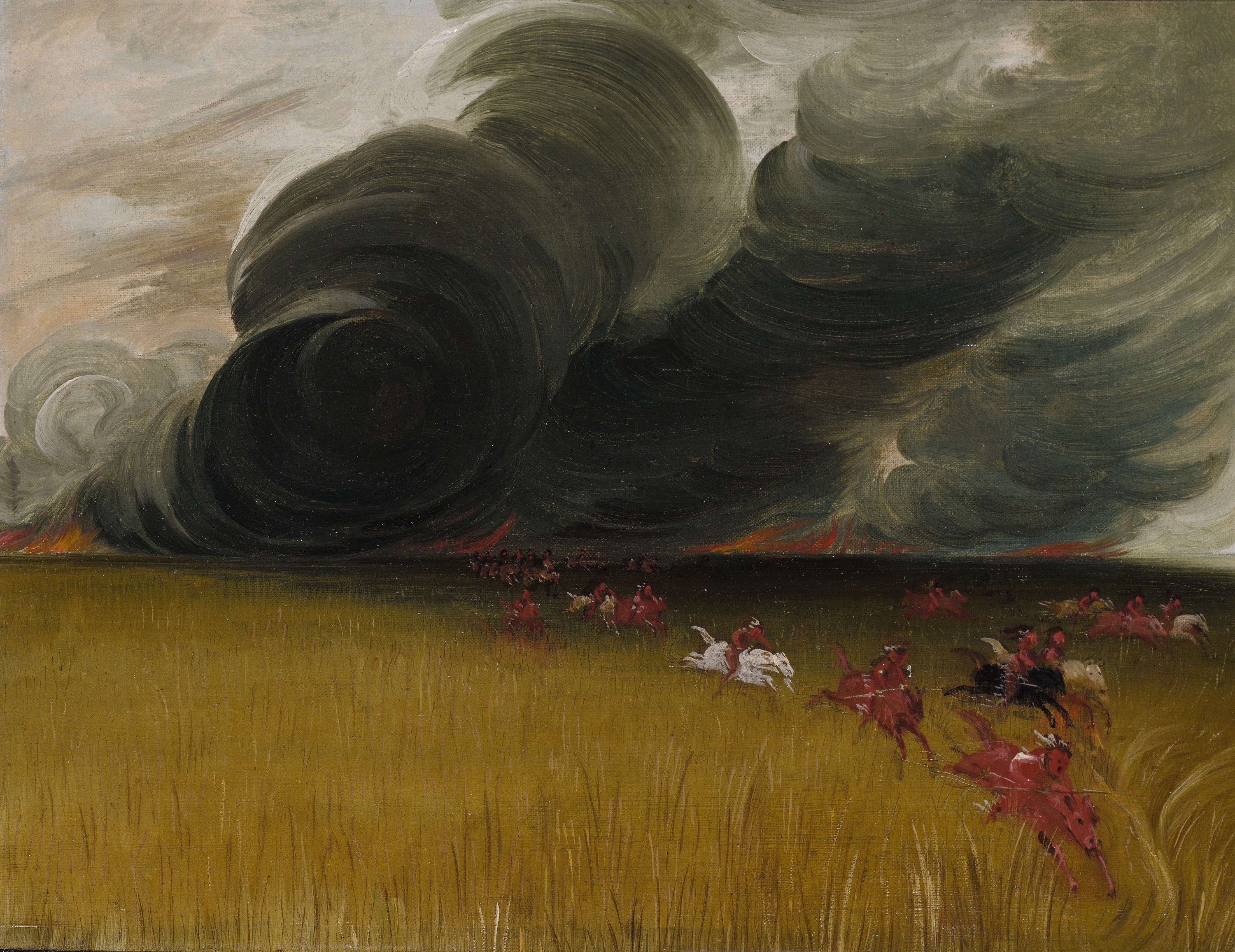George Catlin, Prairie Meadows Burning