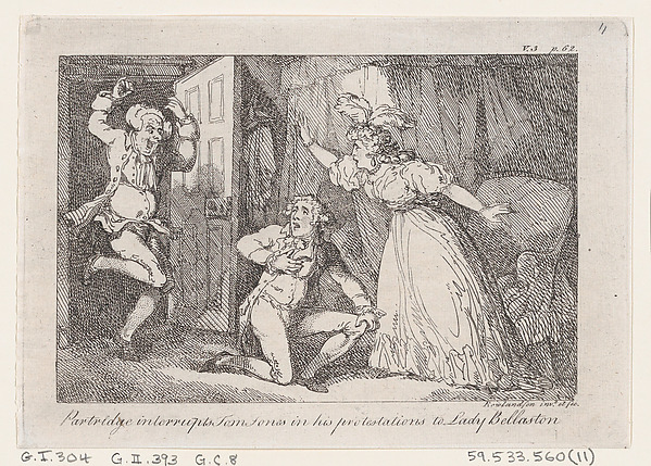 Thomas Rowlandson, Partridge Interrupts Tom Jones in his Protestations to Lady Bellaston, from "The History of Tom Jones, a Foundling"