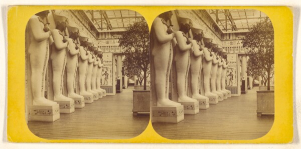 Unknown, Crystal Palace. The Egyptian Court. The Facade of the Hall of Columns. The Figures are re-produced from...the Rameson, at Thebes
