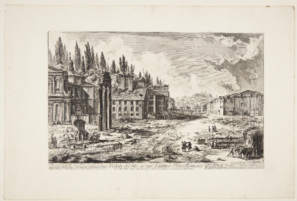 Giovanni Battista Piranesi, Udsigt Forum Romanum, med templet for Castor og Pollux i forgrunden og Avertiner-højen i det fjerne