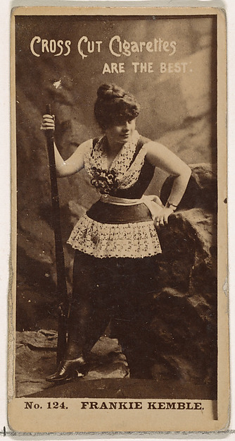 W. Duke, Sons & Co., Card Number 124, Frankie Kemble, from the Actors and Actresses series (N145-2) issued by Duke Sons & Co. to promote Cross Cut Cigarettes