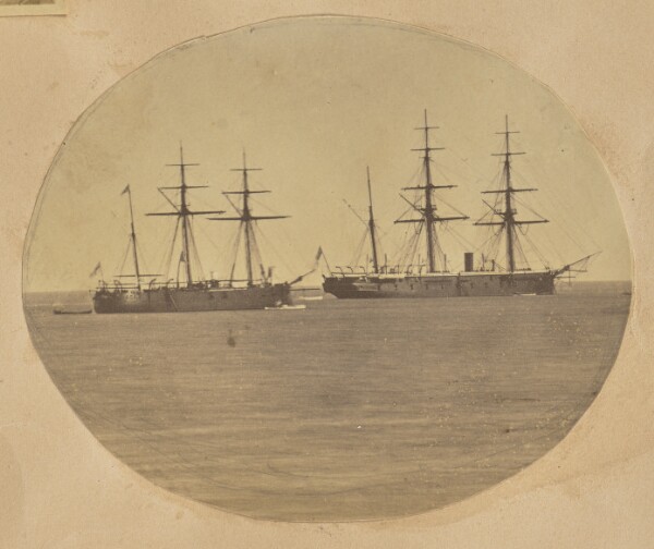 Unknown, [Two ships at sea]