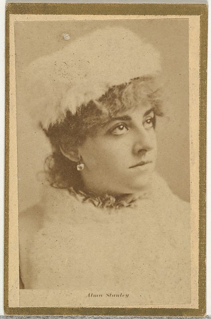 Allen & Ginter, Alma Stanley, from the Actresses and Celebrities series (N60, Type 2) promoting Little Beauties Cigarettes for Allen & Ginter brand tobacco products