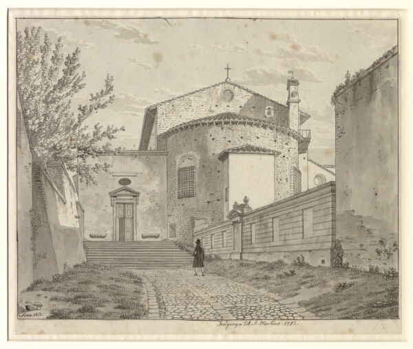 C.W. Eckersberg, Via Equizia med sideindgangen til kirken S. Martino ai Monti på Monte Esquilino, Rom