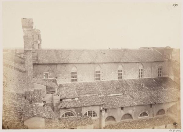 Parker, John Henry, Church of Ara Coeli. South side, shewing Windows and Cornice, c. A.D. 1400.