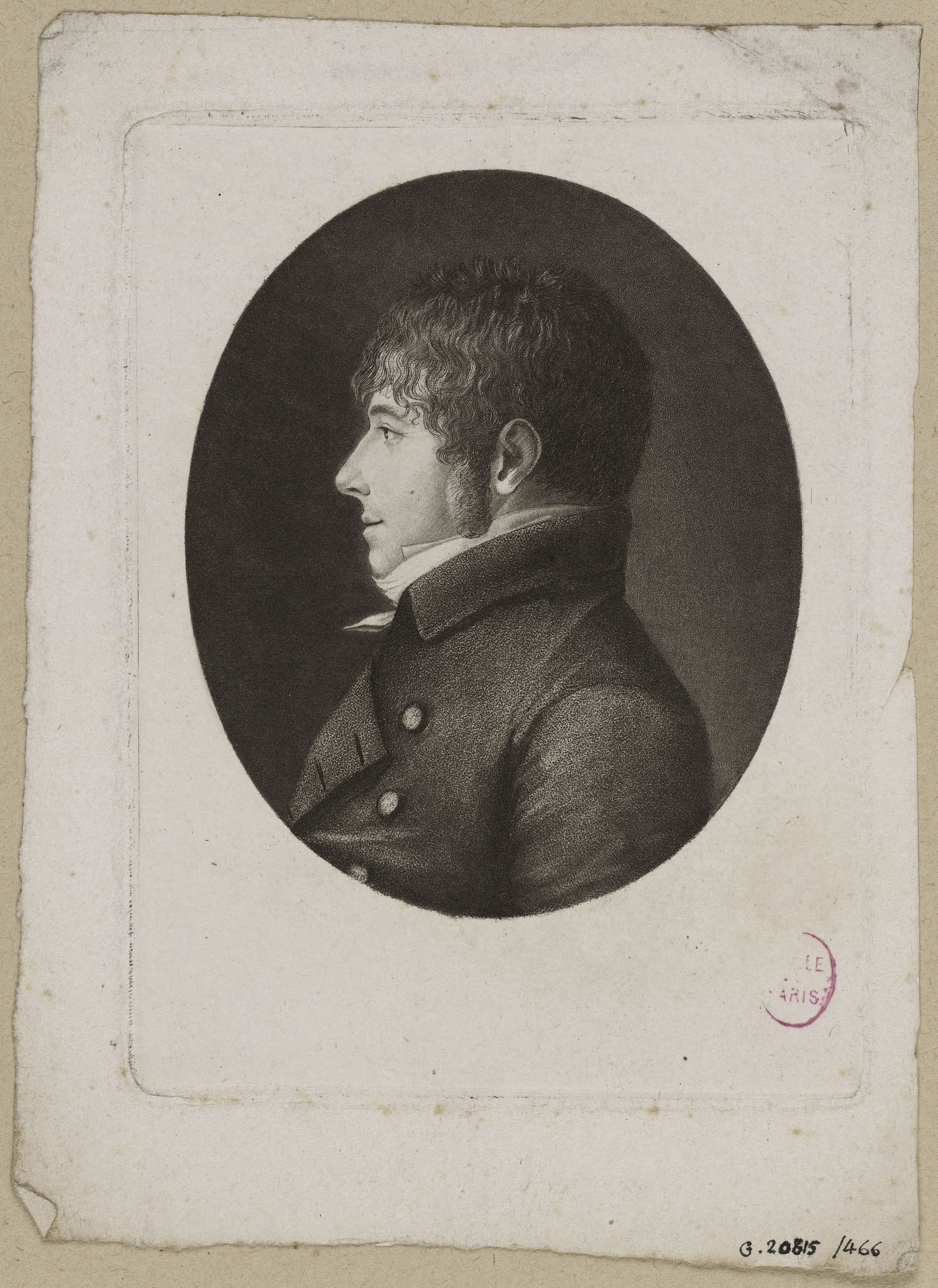 Edmé Quenedey, Portrait d'un homme, fin XVIIIème siècle/début XIXème siècle