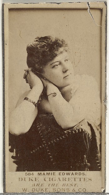 W. Duke, Sons & Co., Card Number 584, Mamie Edwards, from the Actors and Actresses series (N145-7) issued by Duke Sons & Co. to promote Duke Cigarettes