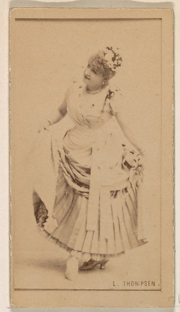 Kinney Brothers Tobacco Company, L. Thompsen, from the Actresses series (N245) issued by Kinney Brothers to promote Sweet Caporal Cigarettes
